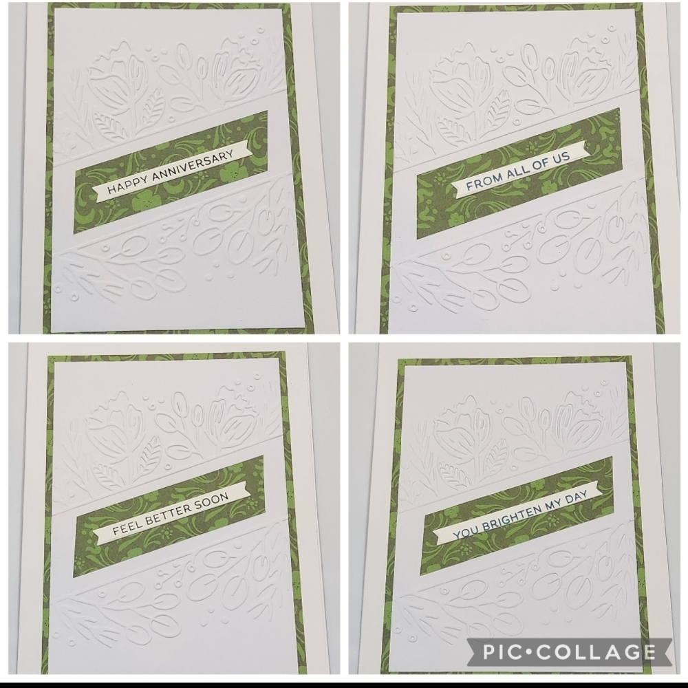 Elegant Green and White Greeting Card Set